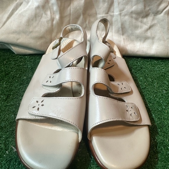 Cream Comfort Sandals with Velcro Straps By SAS - Picture 2 of 7